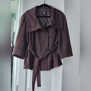 Sandro Paris Trench in Chocolate Brown RARE XL in Excellent Condition